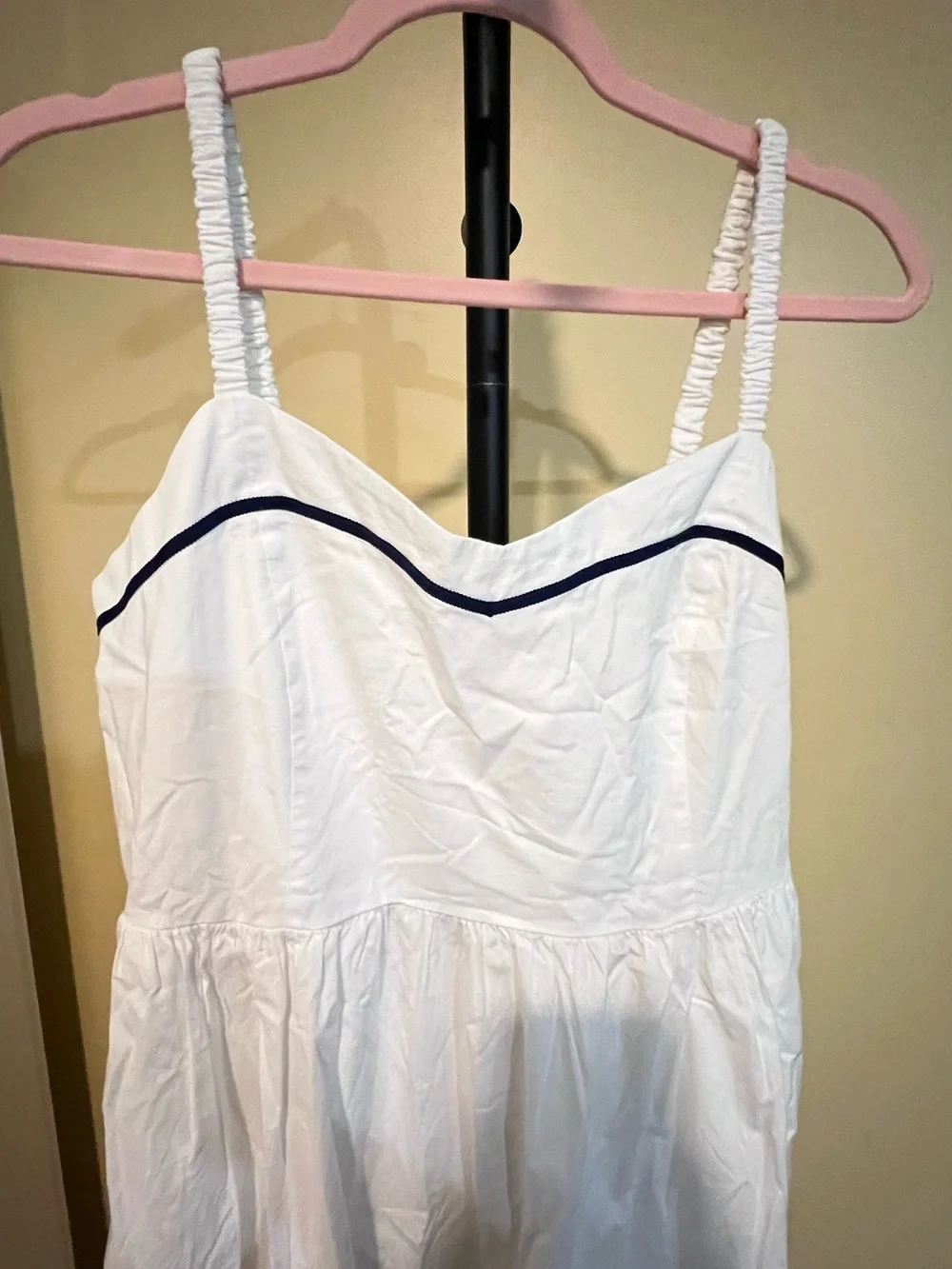 J. Crew White Dress with Navy Trim